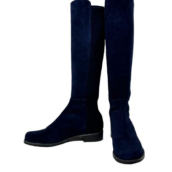 Stuart Weitzman blue leather 5050 knee length boots size 7M - Picture 8 of 16